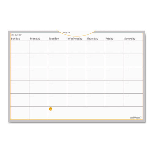 WallMates Self-Adhesive Dry Erase Monthly Planning Surfaces, 36 x 24, White/Gray/Orange Sheets, Undated-(AAGAW602028)