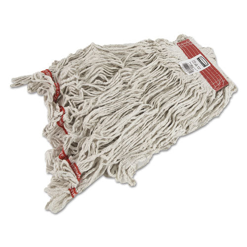 Swinger Loop Wet Mop Heads, Cotton/Synthetic, White, Large, 6/Carton-(RCPC113WHI)