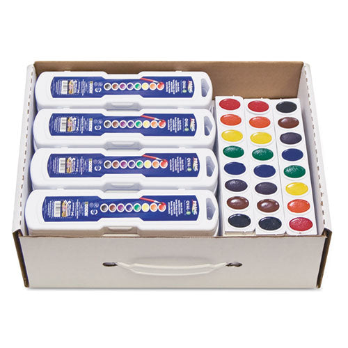 Professional Watercolor Master Pack: 24 Eight-Color Palette Sets and 12 Eight-Color Refill Strips, Assorted Colors-(DIX08020)