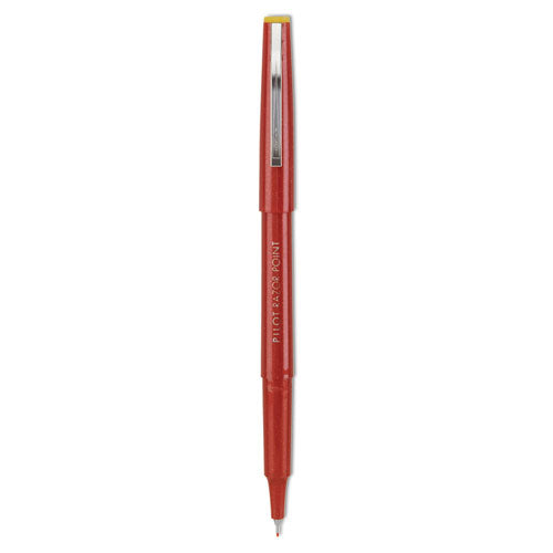 Razor Point Fine Line Porous Point Pen, Stick, Extra-Fine 0.3 mm, Red Ink, Red Barrel, Dozen-(PIL11007)