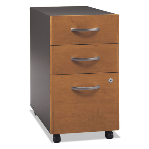 Series C Mobile Pedestal File, Left/Right, 3-Drawers: Box/Box/File, Legal/Letter/A4/A5, Cherry/Gray, 15.75" x 20.25" x 27.88"-(BSHWC72453SU)