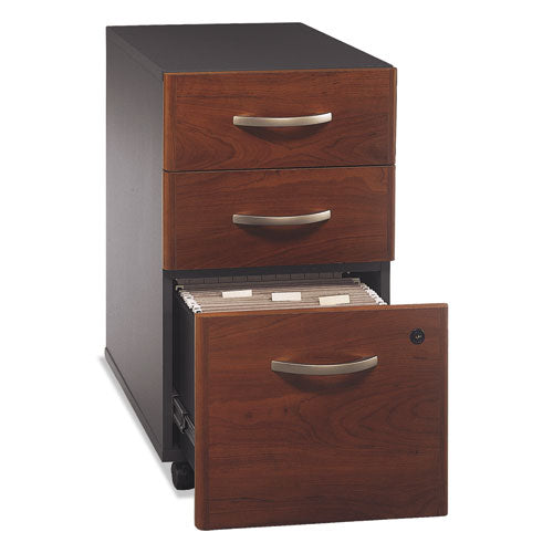 Series C Mobile Pedestal File, Left/Right, 3-Drawers: Box/Box/File, Legal/Letter/A4/A5, Cherry/Gray, 15.75" x 20.25" x 27.88"-(BSHWC24453SU)