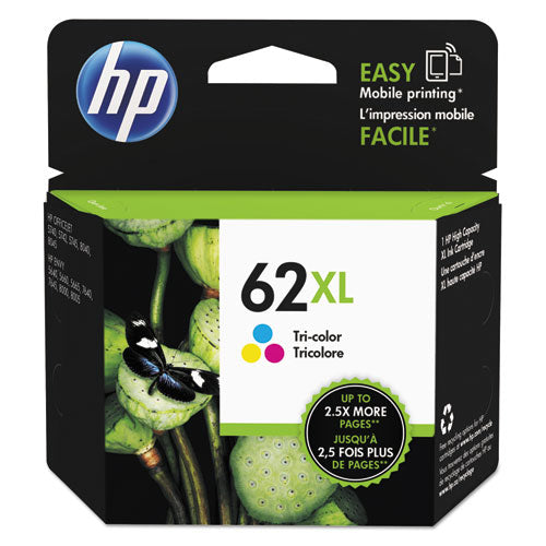 HP 62XL, (C2P07AN) High-Yield Tri-Color Original Ink Cartridge-(HEWC2P07AN)