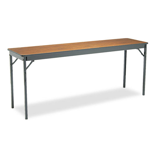 Special Size Folding Table, Rectangular, 72w x 18d x 30h, Walnut/Black-(BRKCL1872WA)