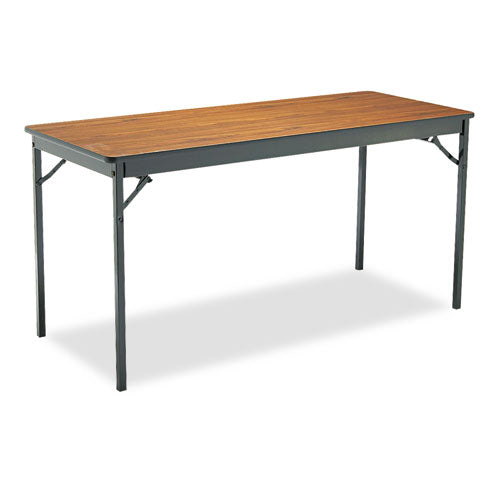 Special Size Folding Table, Rectangular, 60w x 24d x 30h, Walnut/Black-(BRKCL2460WA)