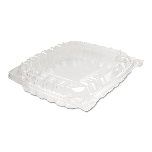 ClearSeal Hinged-Lid Plastic Containers, 8.31 x 8.31 x 2, Clear, Plastic, 125/Bag, 2 Bags/Carton-(DCCC89PST1)