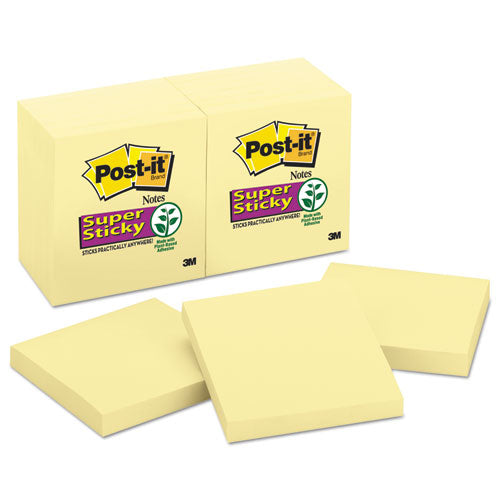 Pads in Canary Yellow, 3" x 3", 90 Sheets/Pad, 12 Pads/Pack-(MMM65412SSCY)