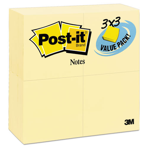 Original Pads in Canary Yellow, Value Pack, 3" x 3", 100 Sheets/Pad, 24 Pads/Pack-(MMM65424VAD)