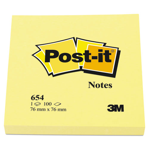 Original Pads in Canary Yellow, 3" x 3", 100 Sheets/Pad, 12 Pads/Pack-(MMM654YW)