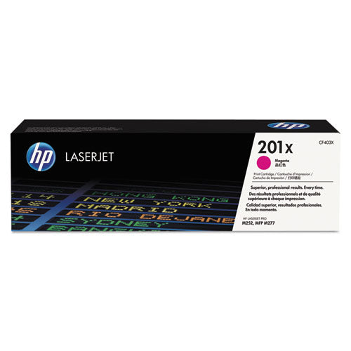 HP 201X, (CF403X) High-Yield Magenta Original LaserJet Toner Cartridge-(HEWCF403X)