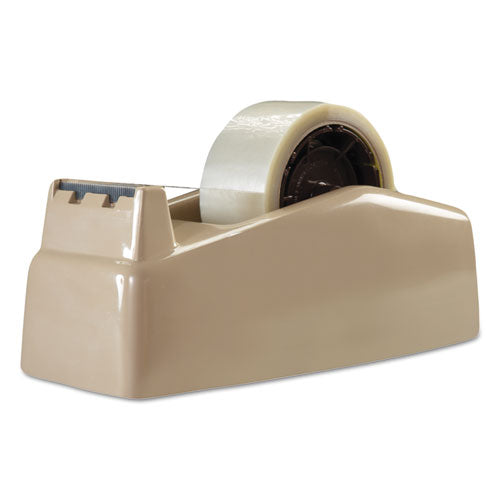 Two-Roll Desktop Tape Dispenser, 3" Core, High-Impact Plastic, Beige-(MMMC22)