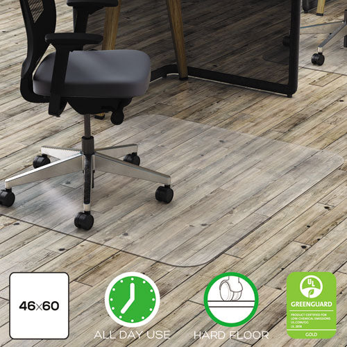 All Day Use Chair Mat - Hard Floors, 46 x 60, Rectangle, Clear-(DEFCM21442FPC)