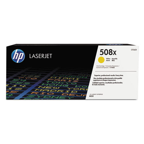 HP 508X, (CF362X) High-Yield Yellow Original LaserJet Toner Cartridge-(HEWCF362X)