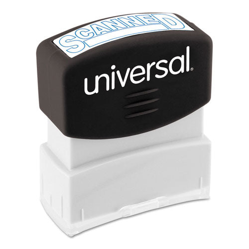 Message Stamp, SCANNED, Pre-Inked One-Color, Blue-(UNV10157)