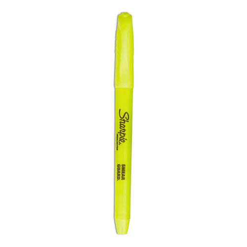 Pocket Style Highlighters, Fluorescent Yellow Ink, Chisel Tip, Yellow Barrel, Dozen-(SAN27025)