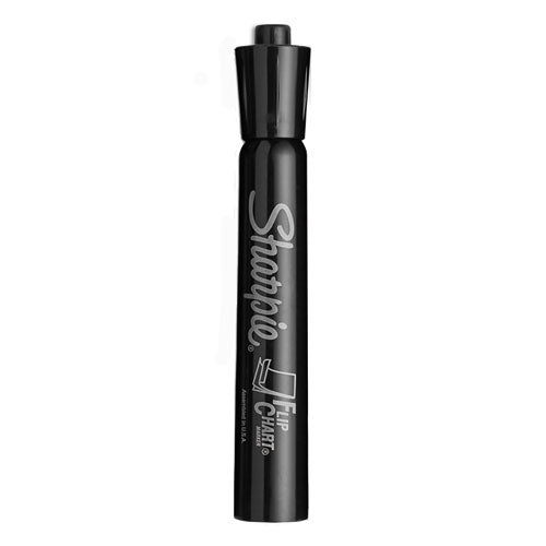 Flip Chart Marker, Broad Bullet Tip, Black, 8/Pack-(SAN1760445)