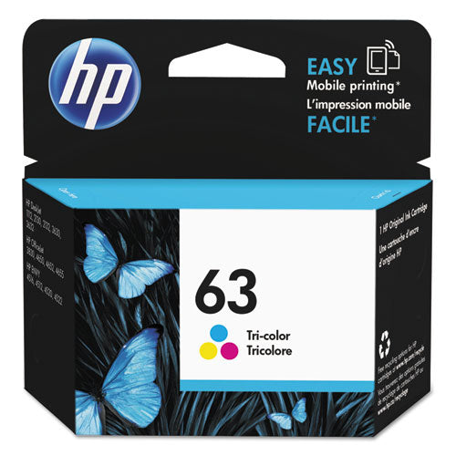 HP 63, (F6U61AN) Tri-Color Original Ink Cartridge-(HEWF6U61AN)