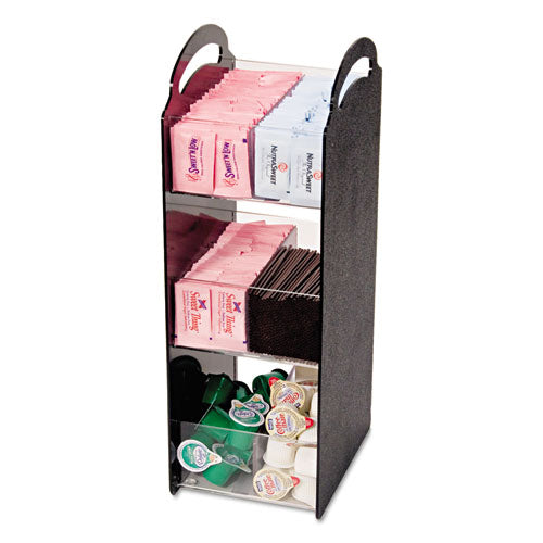 Compact Condiment Organizer, 6 Compartments, 6.13 x 8 x 18, Black-(VRTVFCT18)