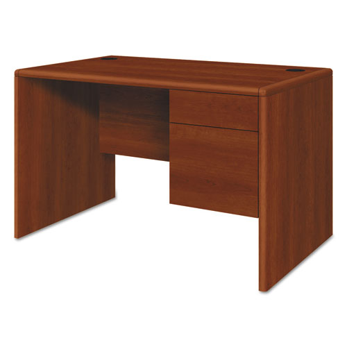 10700 Series Single Pedestal Desk with Three-Quarter Height Right Pedestal, 48" x 30" x 29.5", Cognac-(HON107885RCO)