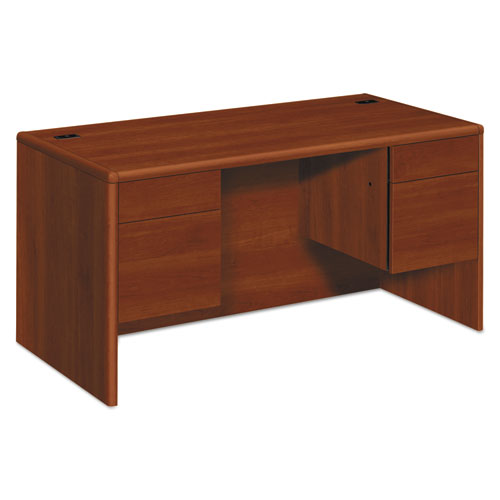 10700 Series Double Pedestal Desk with Three-Quarter Height Pedestals, 60" x 30" x 29.5", Cognac-(HON10771CO)