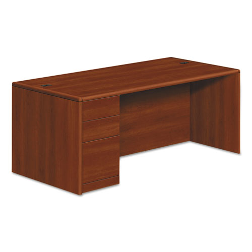 10700 Series Single Pedestal Desk with Full-Height Pedestal on Left, 72" x 36" x 29.5", Cognac-(HON10788LCO)