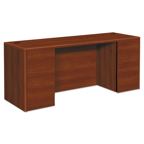 10700 Kneespace Credenza, Full Height Pedestals, 72w x 24d x 29.5h, Cognac-(HON10741CO)