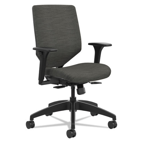 Solve Series Upholstered Back Task Chair, Supports Up to 300 lb, 17" to 22" Seat Height, Ink Seat/Back, Black Base-(HONSVU1ACLC10TK)