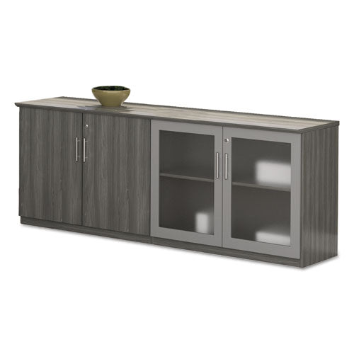 Medina Series Low Wall Cabinet with Doors, 72w x 20d x 29.5h, Gray Steel, Box2-(MLNMVLCDLGS)