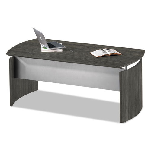 Medina Series Laminate Curved Desk Base, 72" x 36" x 29.5", Gray Steel-(MLNMNDBLGS)