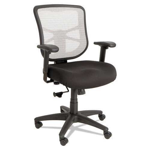 Alera Elusion Series Mesh Mid-Back Swivel/Tilt Chair, Supports 275lb, 17.9" to 21.8" Seat, Black Seat, White Back, Black Base-(ALEEL42B04)