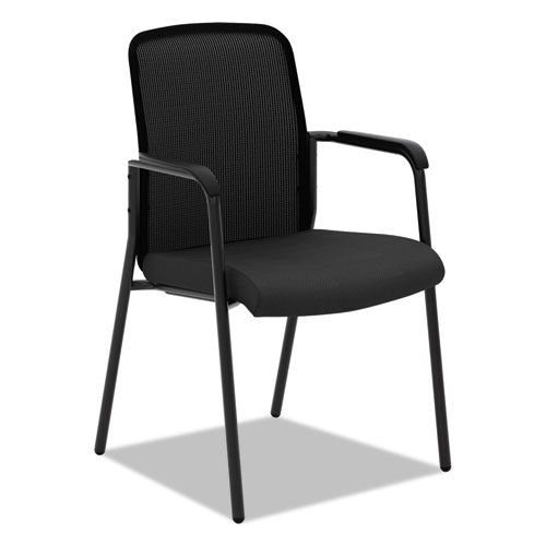 VL518 Mesh Back Multi-Purpose Chair with Arms, Supports Up to 250 lb, 19" Seat Height, Black Seat, Black Back, Black Base-(BSXVL518ES10)