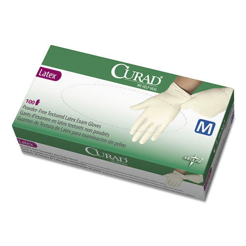 Latex Exam Gloves, Powder-Free, Medium, 100/Box-(MIICUR8105)