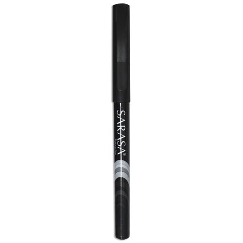 Sarasa Porous Point Pen, Stick, Fine 0.8 mm, Black Ink, Black Barrel, 12/Pack-(ZEB66110)