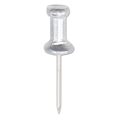 Aluminum Head Push Pins, Aluminum, Silver, 0.63", 100/Box-(GEMCPAL5)