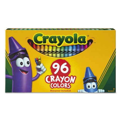 Classic Color Crayons in Flip-Top Pack with Sharpener, 96 Colors/Pack-(CYO520096)