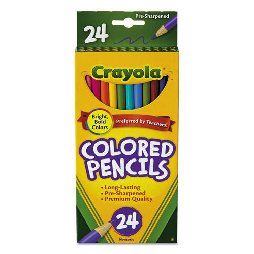 Long-Length Colored Pencil Set, 3.3 mm, 2B (#1), Assorted Lead/Barrel Colors, 24/Pack-(CYO684024)