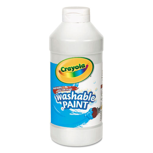 Washable Paint, White, 16 oz Bottle-(CYO542016053)