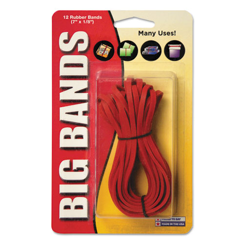 Big Bands Rubber Bands, Size 117B, 0.06" Gauge, Red, 12/Pack-(ALL00700)