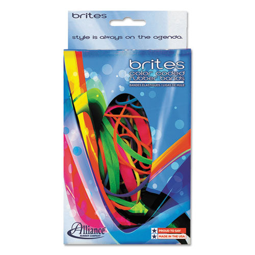 Brites Pic-Pac Rubber Bands, Size 54 (Assorted), 0.04" Gauge, Assorted Colors, 1.5 oz Box, Band-Count Varies-(ALL07706)