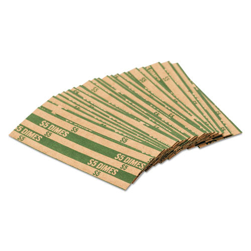 Flat Coin Wrappers, Dimes, $5, 1000 Wrappers/Box-(CTX30010)