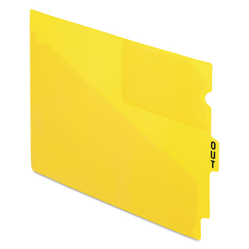 Colored Poly Out Guides with Center Tab, 1/3-Cut End Tab, Out, 8.5 x 11, Yellow, 50/Box-(PFX13544)