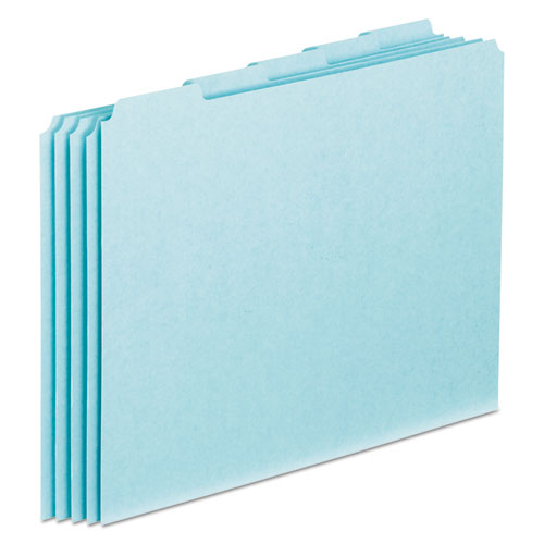 Blank Top Tab File Guides, 1/5-Cut Top Tab, Blank, 8.5 x 11, Blue, 100/Box-(PFXPN205)