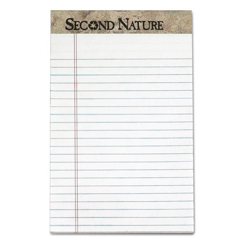 Second Nature Recycled Ruled Pads, Narrow Rule, 50 White 5 x 8 Sheets, Dozen-(TOP74830)