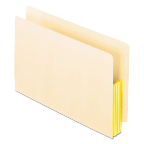 Manila Drop Front Shelf File Pockets with Rip-Proof-Tape Gusset Top, 5.25" Expansion, Legal Size, Manila, 10/Box-(PFX22823)