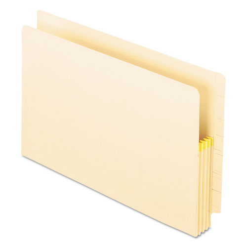 Manila Drop Front Shelf File Pockets with Rip-Proof-Tape Gusset Top, 3.5" Expansion, Legal Size, Manila, 25/Box-(PFX22812)