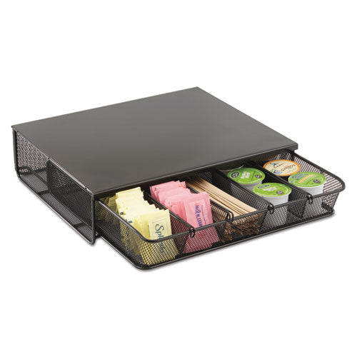 One Drawer Hospitality Organizer, 5 Compartments, 12.5 x 11.25 x 3.25, Black-(SAF3274BL)