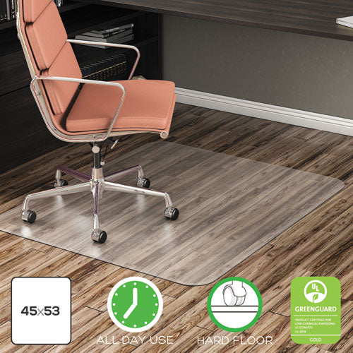 EconoMat All Day Use Chair Mat for Hard Floors, 45 x 53, Clear-(DEFCM21242COM)