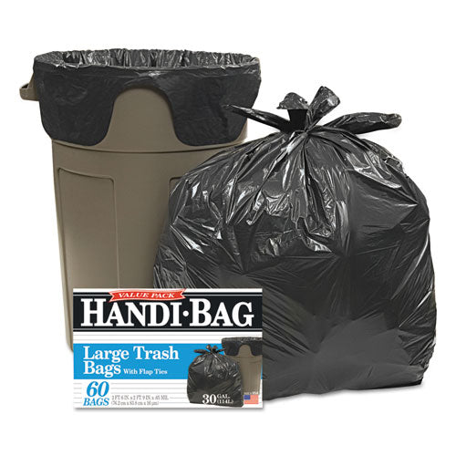 Super Value Pack, 30 gal, 0.65 mil, 30" x 33", Black, 60/Box-(WBIHAB6FT60)
