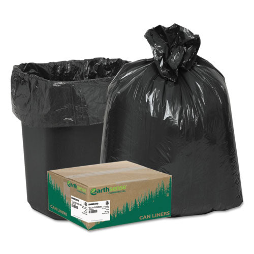 Linear Low Density Recycled Can Liners, 10 gal, 0.85 mil, 24" x 23", Black, 25 Bags/Roll, 20 Rolls/Carton-(WBIRNW2410)