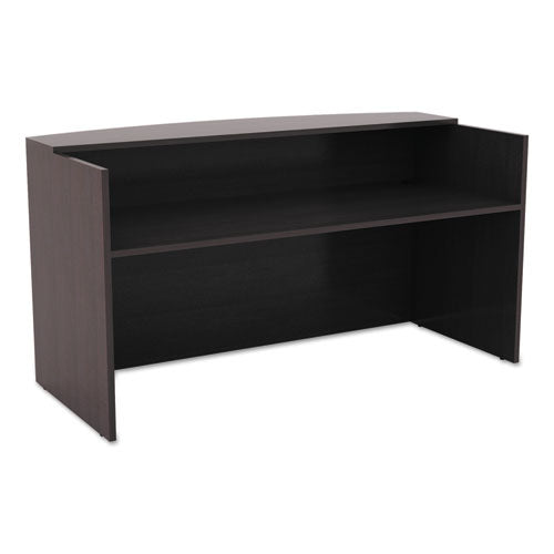 Alera Valencia Series Reception Desk with Transaction Counter, 71" x 35.5" x 29.5" to 42.5", Espresso-(ALEVA327236ES)